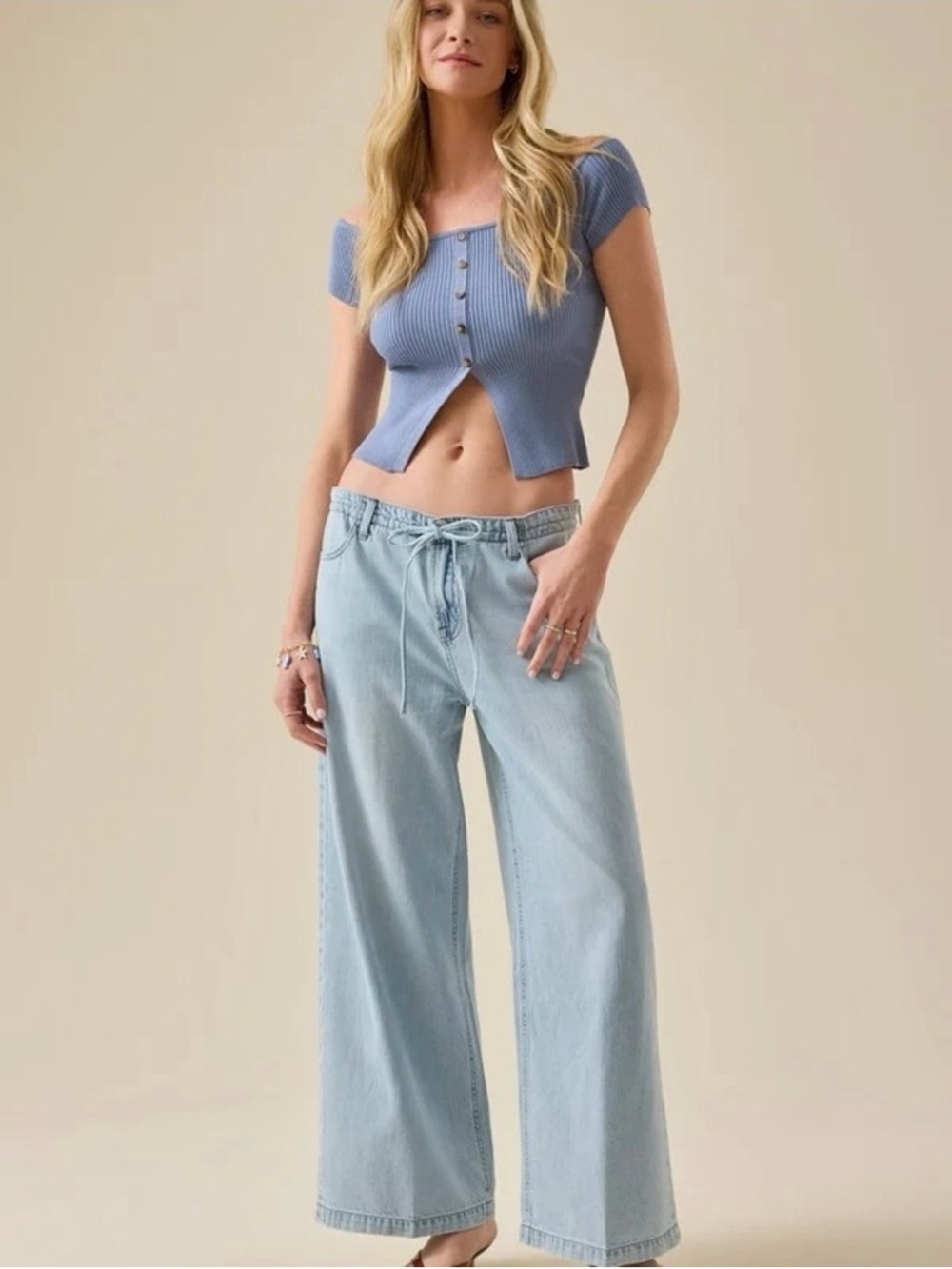 NWT Altar'd State Monica Denim Baggy Pants - XL
